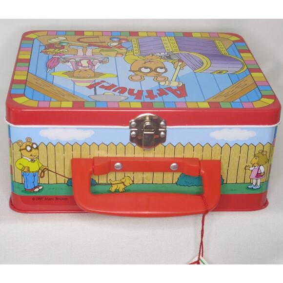 Arthur PBS Kids *NWT* Vintage Lunch Box Metal Marc Brown Schylling 1997 Cartoon - Picture 3 of 11